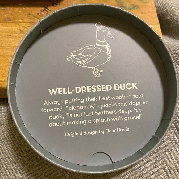 Erstwilder x Fleur Harris Well-Dressed Duck Resin Brooch NWT - Picture 2 of 4